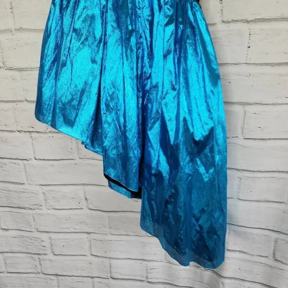 Jessica McClintock Gunne Sax Womens Vintage Blue Sequined Black Dress Size 5